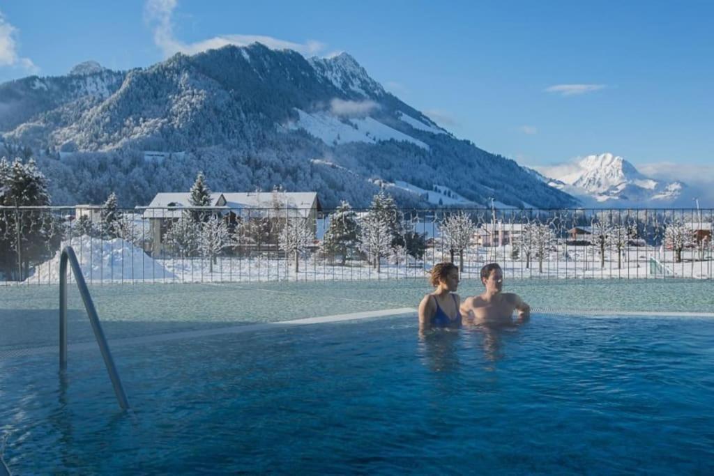 Confortable Chalet Avec Magnifique Vue En Gruyere. 沙尔梅 外观 照片
